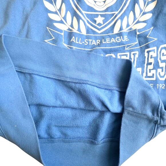 Disney Original Mickey Mouse Champion Blue Crewneck Fleece Sweatshirt Women Sz L - Picture 7 of 8